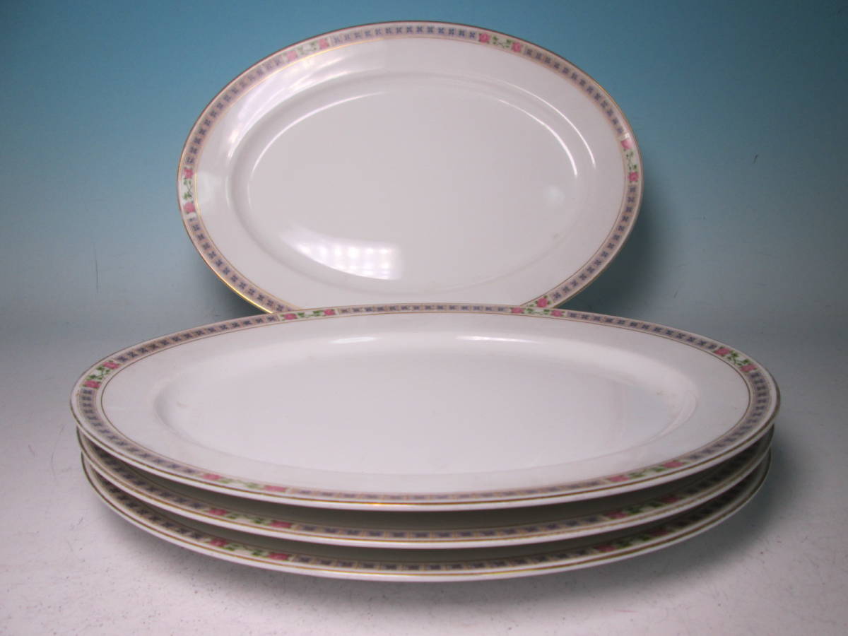 ☆日本陶器會社 RC NORITAKE オールドノリタケ 薔薇の花文楕円皿 ☆日本陶器會社 RC NORITAKE オールドノリタケ 薔薇の花文楕円皿