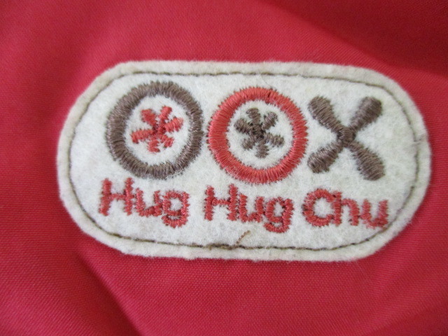 *Hug Hug Chu for baby reverse side f lease with a hood . front fastener the best red 80