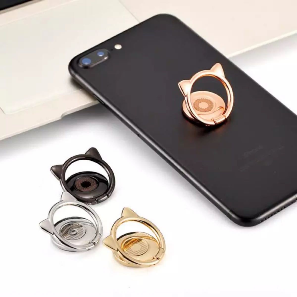 Paypayフリマ スマホリング 猫 耳 バンカーリング 落下防止 ホールドリング ゴールド Paypayフリマ スマホリング 猫 耳 バンカーリング 落下防止 ホールドリング ゴールド