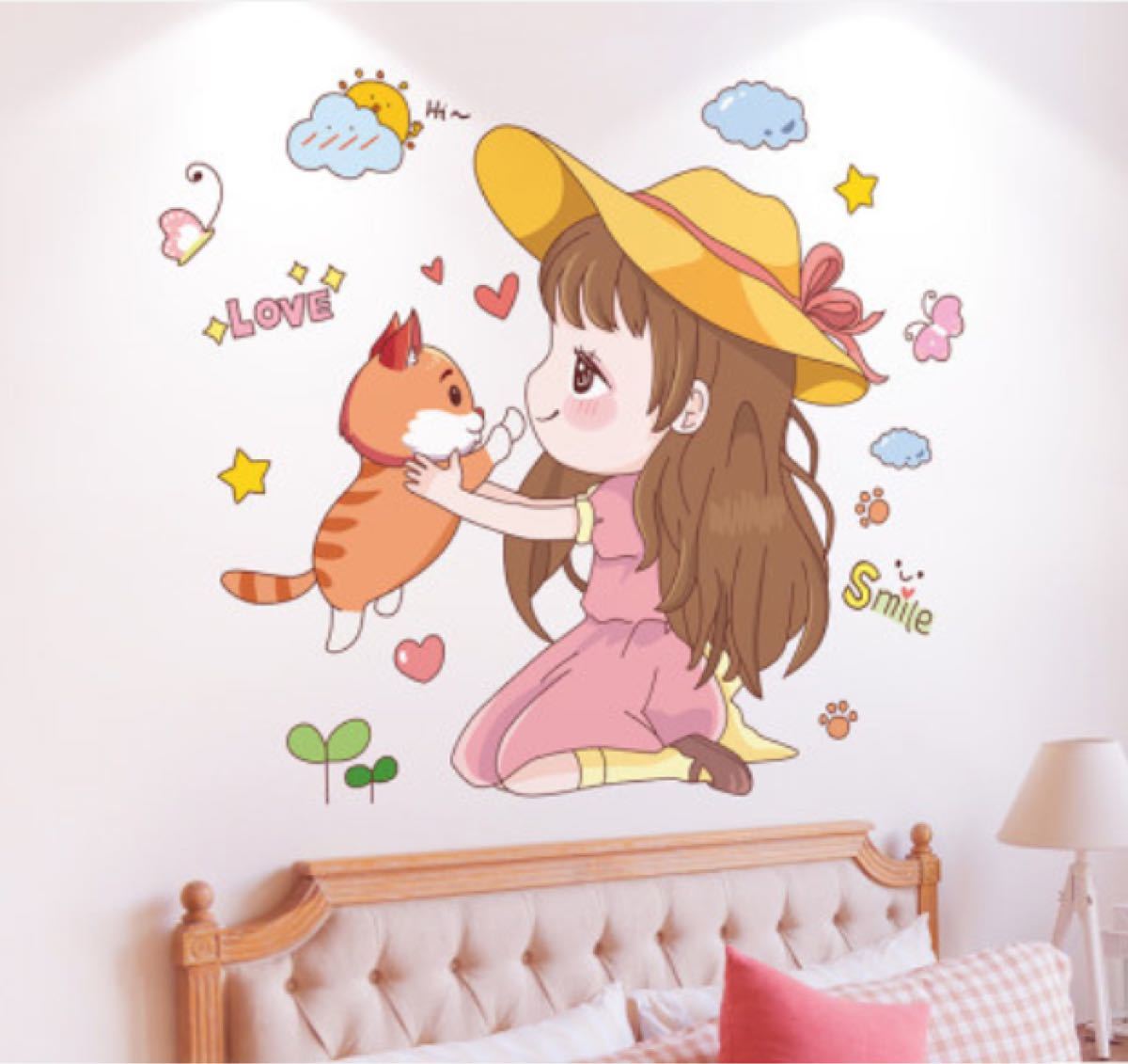 Paypayフリマ No 41 Diy剥がせるウォールステッカー綺麗な仕上がり猫ちゃんと女の子 Paypayフリマ No 41 Diy剥がせるウォールステッカー綺麗な仕上がり猫ちゃんと女の子