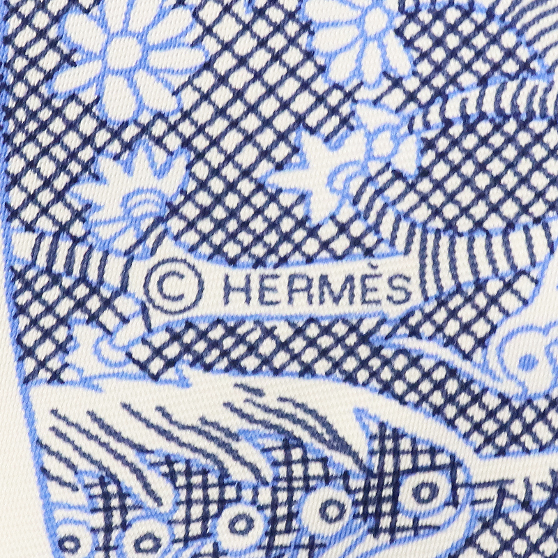エルメス （HERMES） カレ 90 シルクスカーフ 三幕一場 森の空き地にて ブルー系 レディース 未使用品