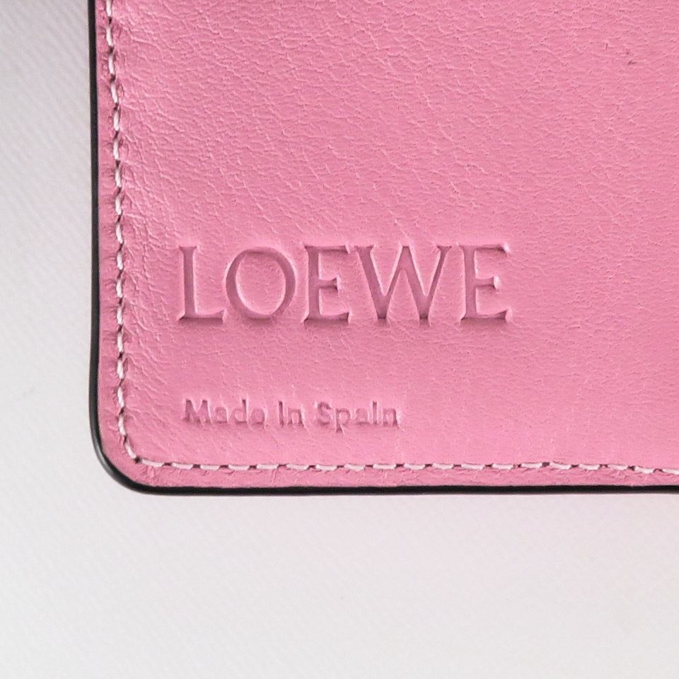 質イコー [ロエベ] LOEWE REPEAT COMPACT ZIPWALLET／リピート コンパクト ジップウォレット／二つ折り財布 109.10GZ41 ピンク 美品_画像8