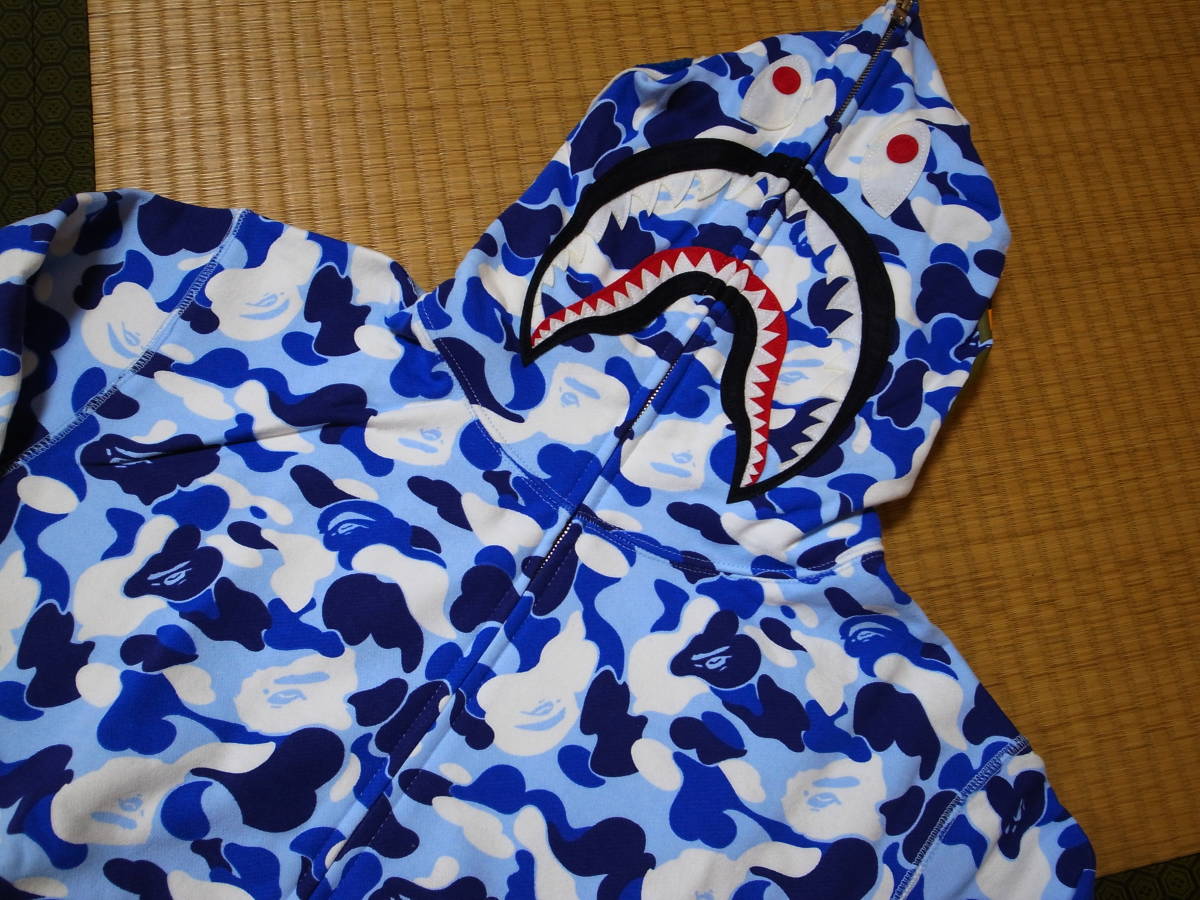 激レア・稀少★A BATHING APE エイプ★SPECIAL CAMO PRINTED SHARK PARKA フルジップ シャーク カモ パーカー★名古屋限定★M★ BAPE_画像1