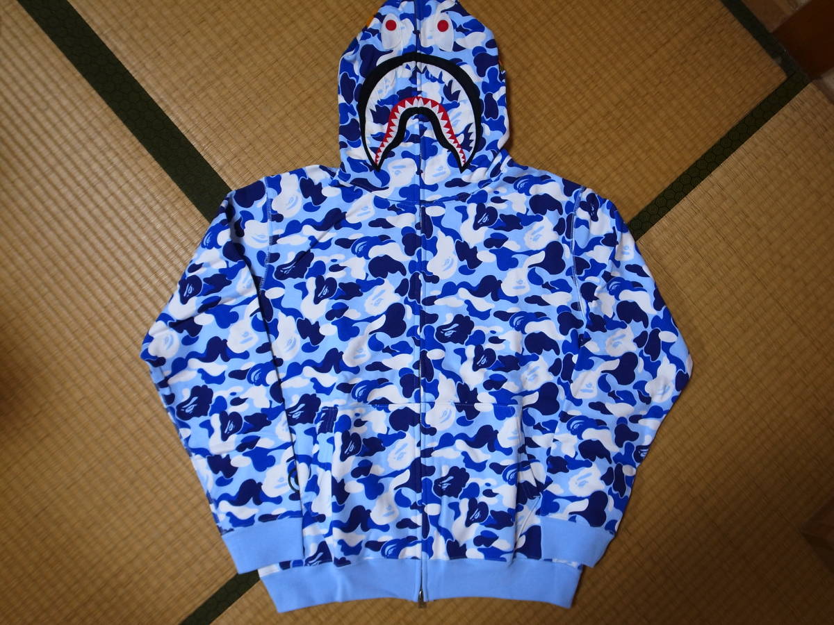 激レア・稀少★A BATHING APE エイプ★SPECIAL CAMO PRINTED SHARK PARKA フルジップ シャーク カモ パーカー★名古屋限定★M★ BAPE_画像2