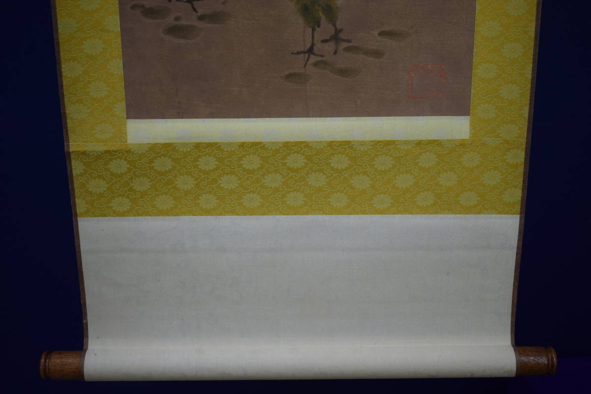 [. made ]// China .. . Takumi /. white stone /. white stone /bata. chicken map / industrial arts / cloth sack shop hanging scroll HI-50