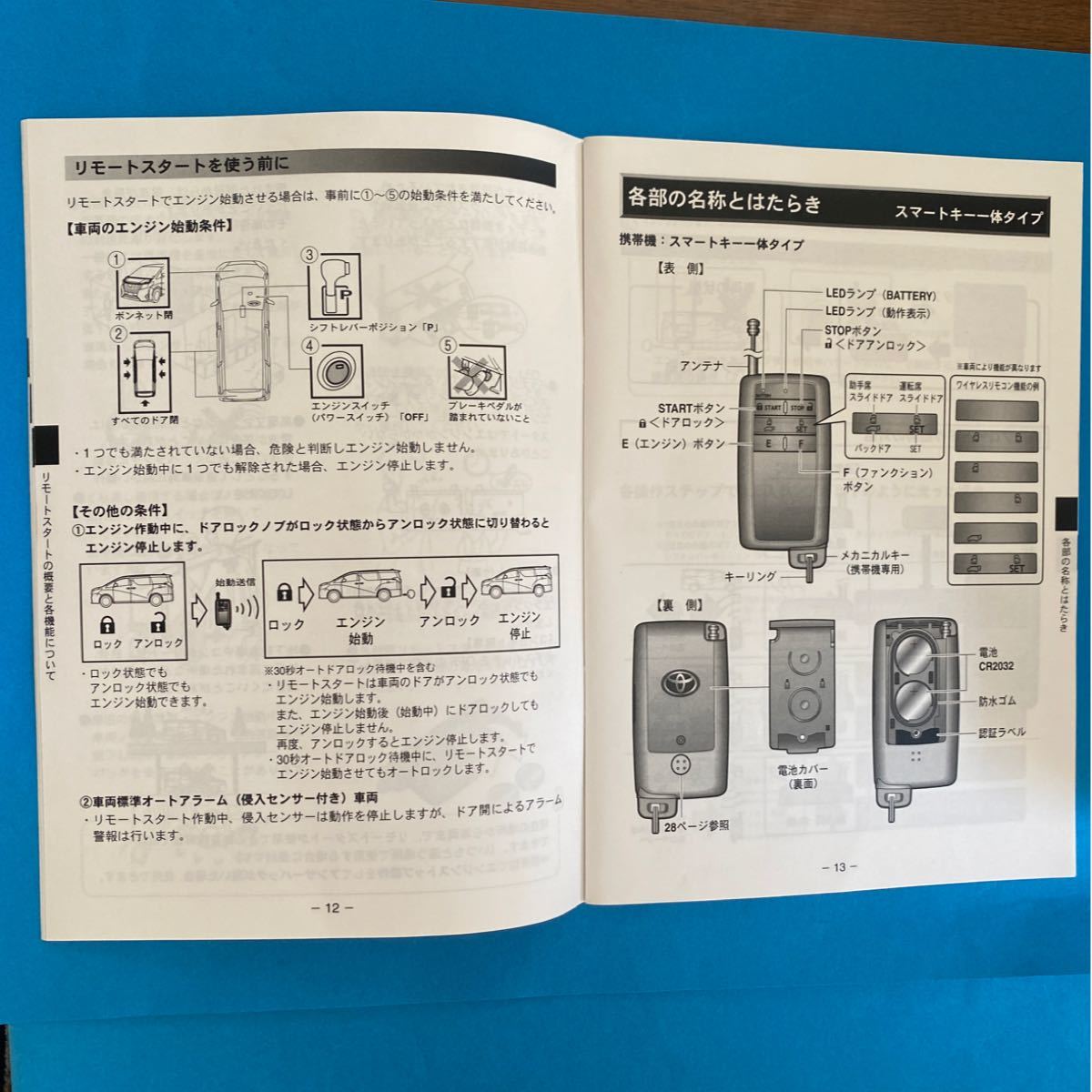 トヨタ リモートスタート 取扱説明書
