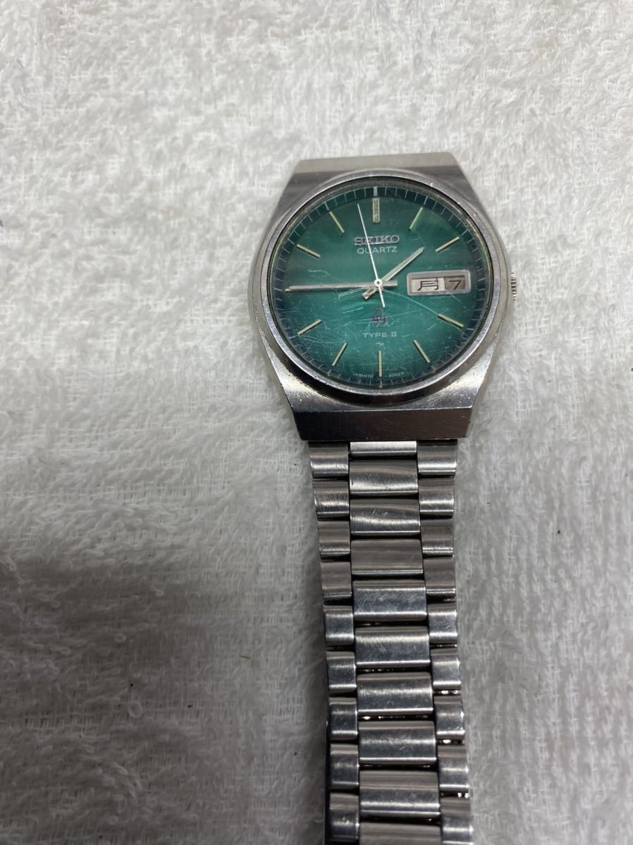 SEIKO セイコー 腕時計 7123-8010クォーツ TYPEⅡ デイデイト 緑文字盤 動作未確認_画像4