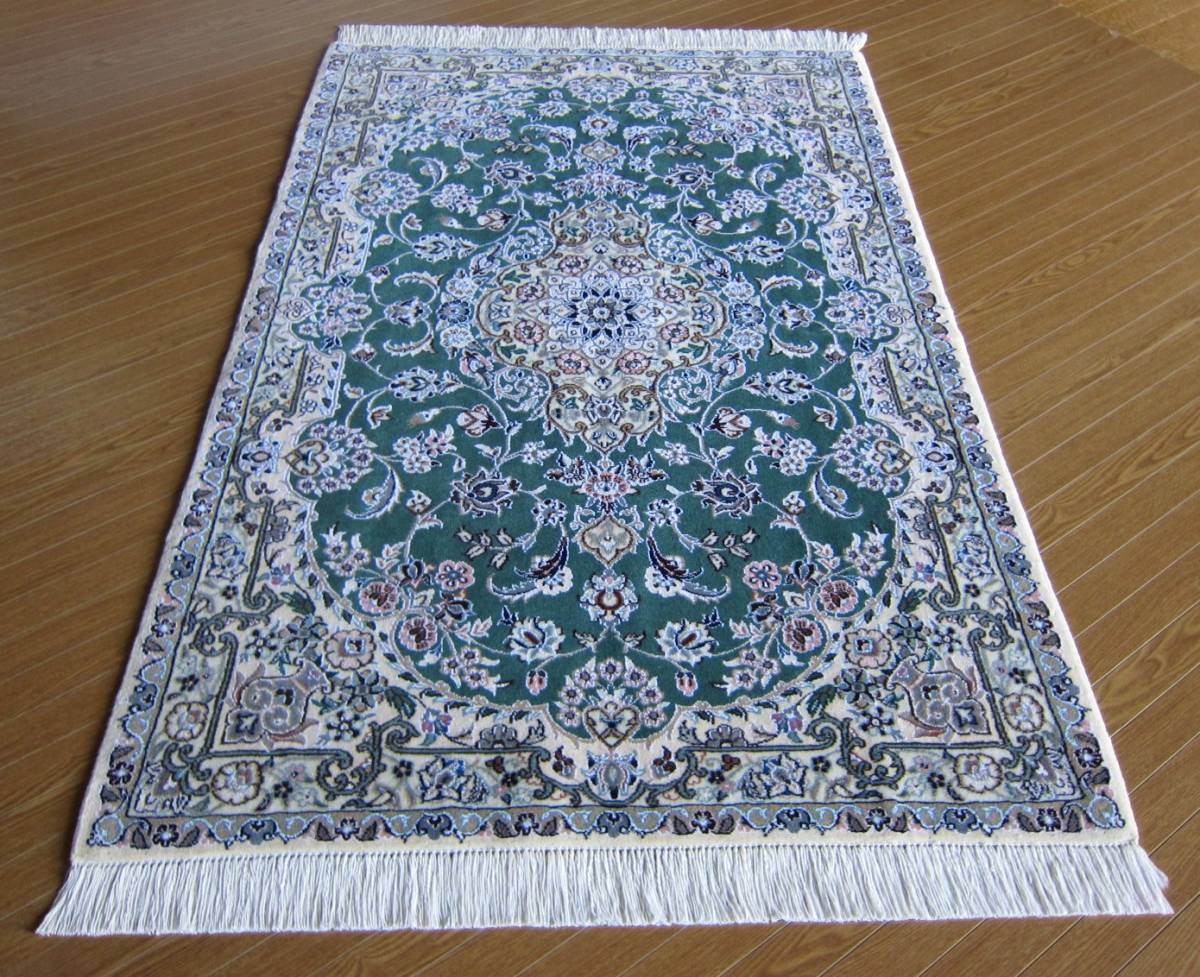 ☆正規品新品未使用品 イラン直輸入 ナイン産ペルシャ絨毯□1849-