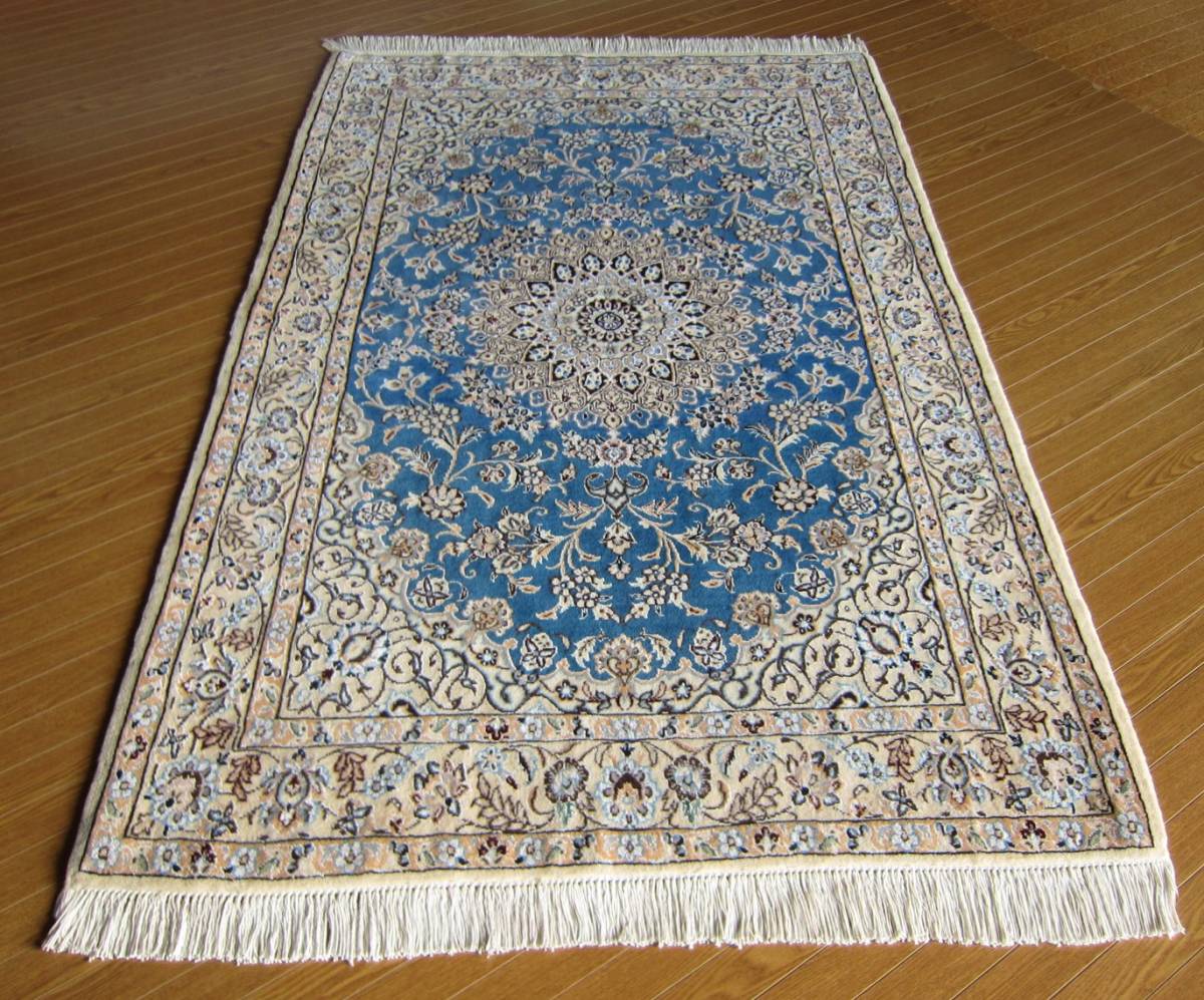 専門店では イラン直輸入ナイン産ペルシャ絨毯□