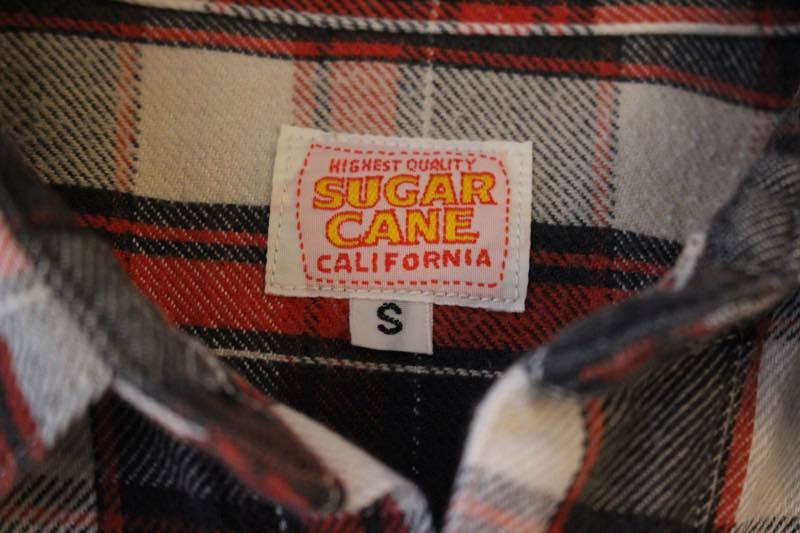 SUGAR CANE チェック ウエスタンシャツ オレンジ系 スクエアボタン シュガーケーン size S ワークシャツ_画像3