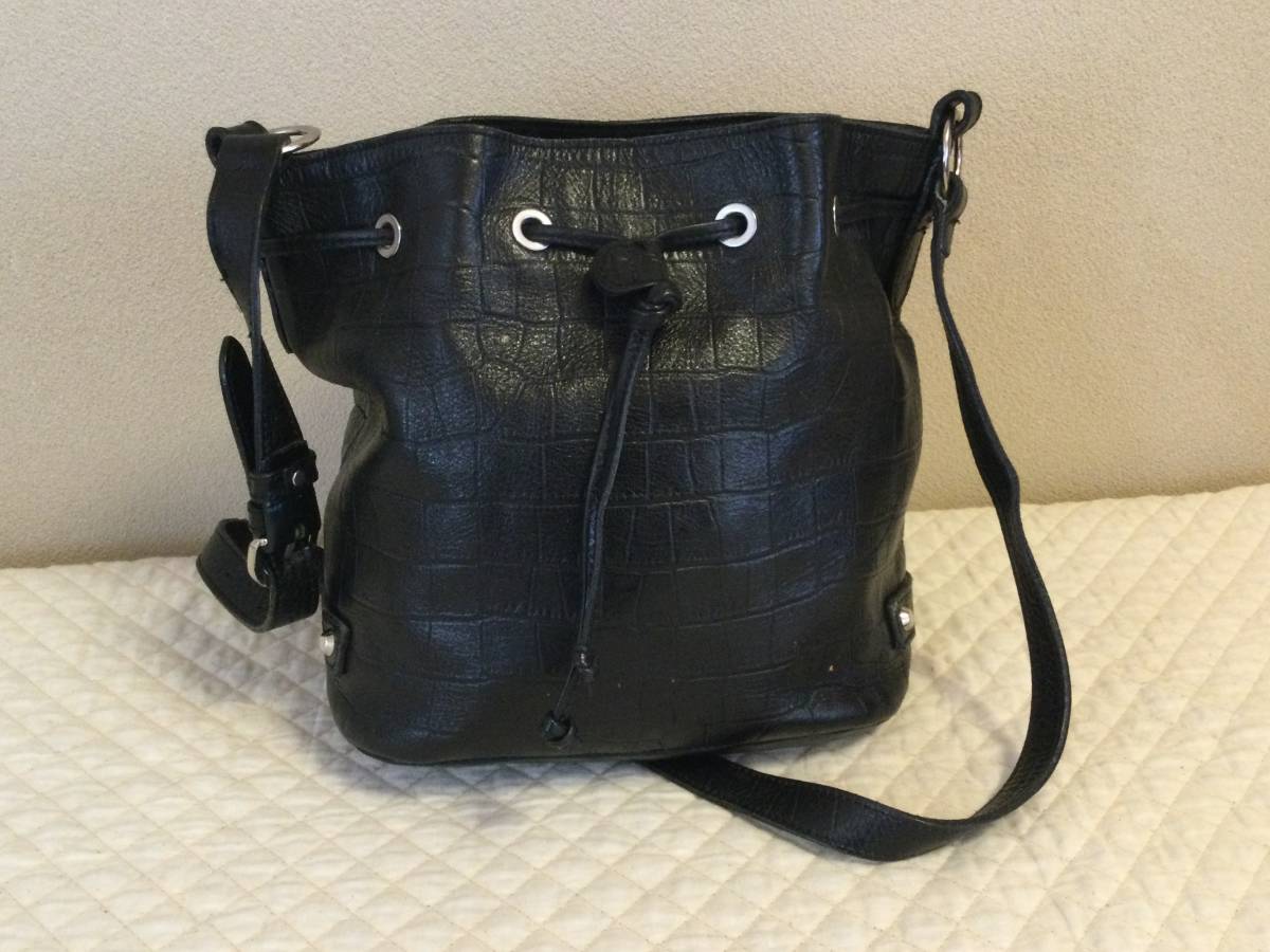 C9555*ELLE* black leather shoulder bag *