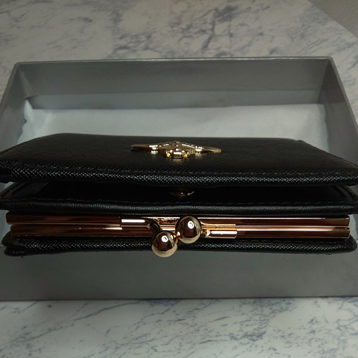 ヴィヴィアン ウエストウッド Vivienne Westwood がま口財布 ブラック財布 折り財布 新品未使用