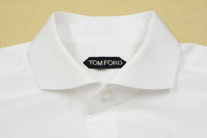 TOM FORD トム・フォード ホリゾンタルカラー ワイシャツ カッターシャツ Yシャツ ビジネス ドレス 長袖 シャツ パーティー ホワイト 白 42_画像4