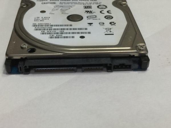 GG.HDD ノート用　SEAGATE 160GB ST9160310AS クリスタルＤ　正常　 フォーマット済　　CL2AA_画像4