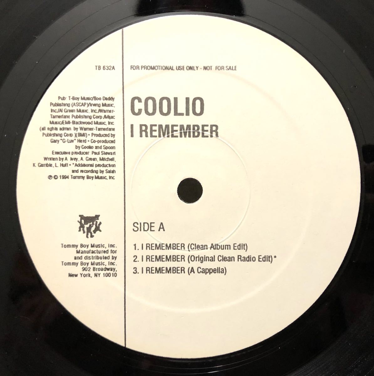 レア 1994 Coolio / I Remember クーリオ Original US Promo 12 Tommy Boy TB 632 Roy Ayers Isley Brothers ギャングスタ ウェッサイ 絶版_画像2