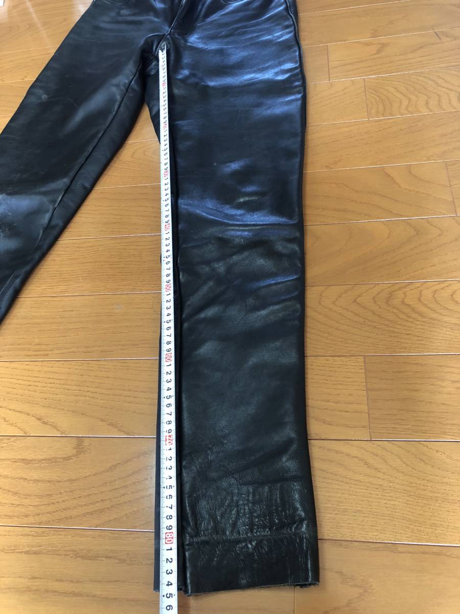 Schott N.Y.C. MADE IN U.S.A. ショット レザーパンツ サイズ32 黒色