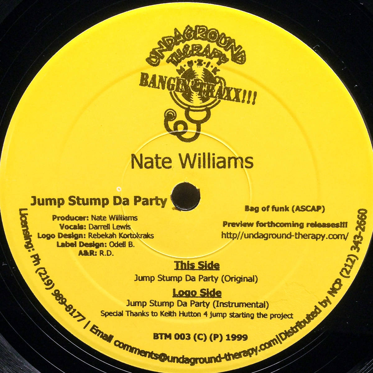 [12] '99米Orig / Bangin Traxx Muzik / BTM 003 / Nate Williams / Jump Stump Da Party / House_画像1