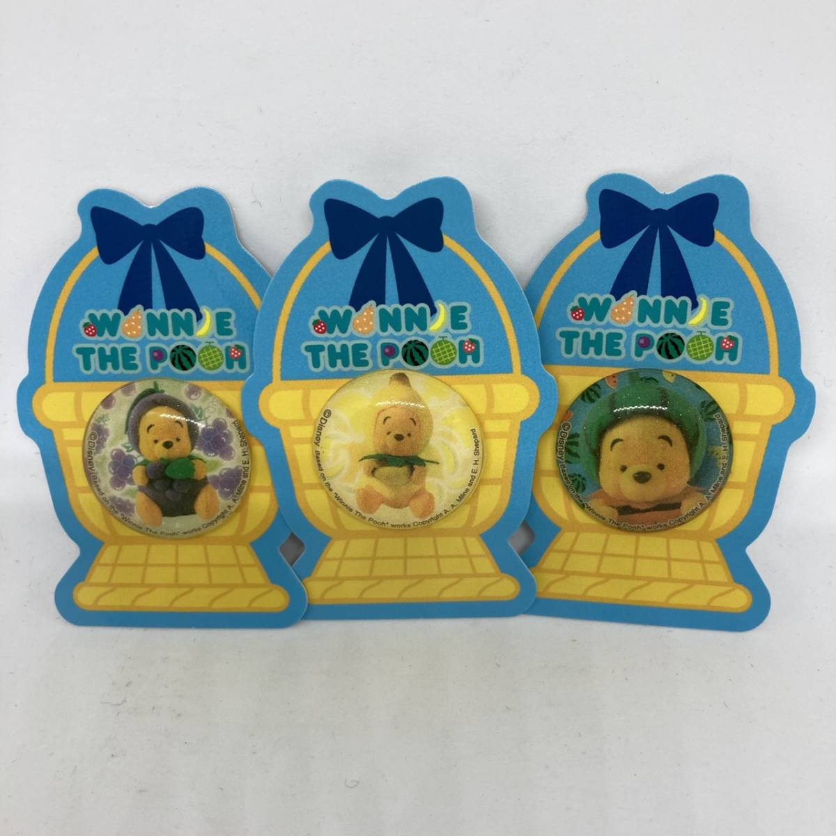 ♪ Disney Store Bubble Pin Fruit 2 Pooh 3 кусочки установка ② Winnie The Pooh Fruit Vol.2 Пластиковой штифт.