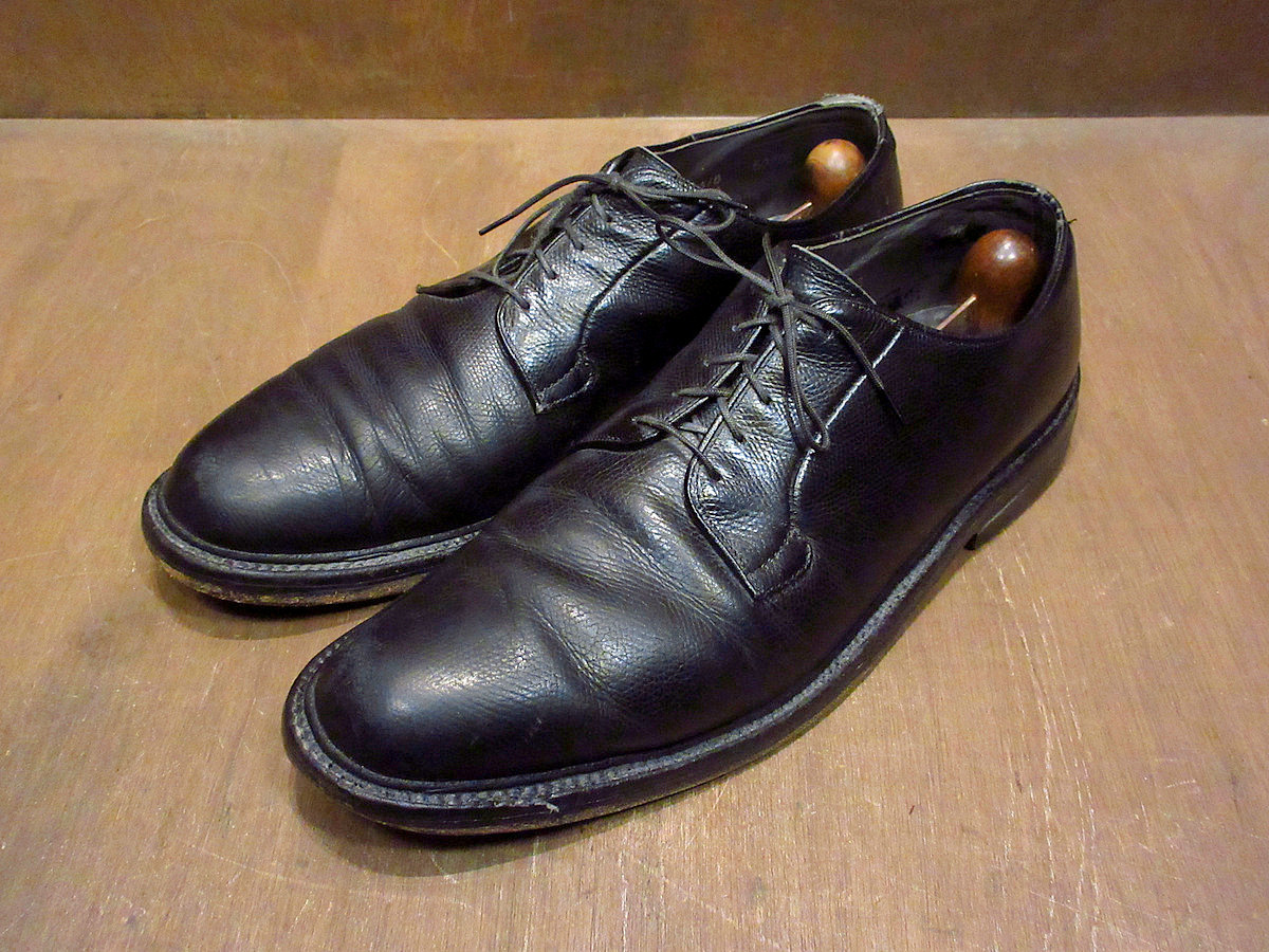 激安 ビンテージ70's○プレーントゥシューズ黒 Size 革靴レザー