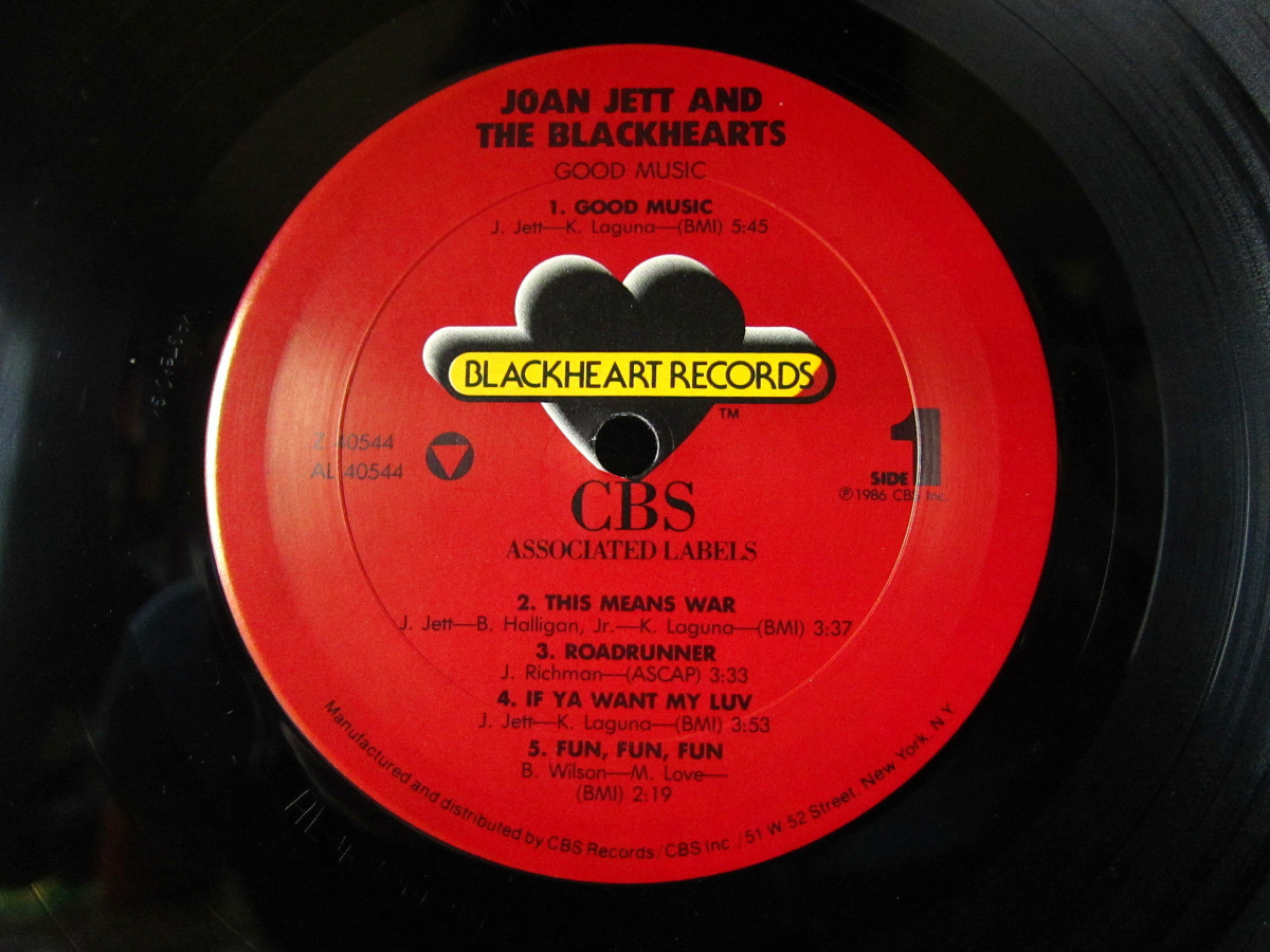 Joan Jett and the Blackhearts●Good Music Blackheart BFZ 40544●210330t2-rcd-12-rkレコード米盤US盤オリジナル86年ジョーンジェット_画像3