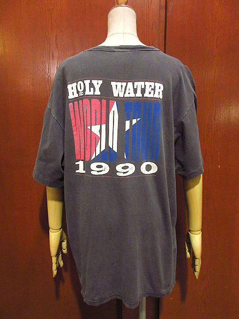 ビンテージ90’s●BAD COMPANY HOLY WATER 1990年ワールドツアーTシャツ黒size XL●210302s3-m-tsh-bnバッド・カンパニーバンTロック_画像2