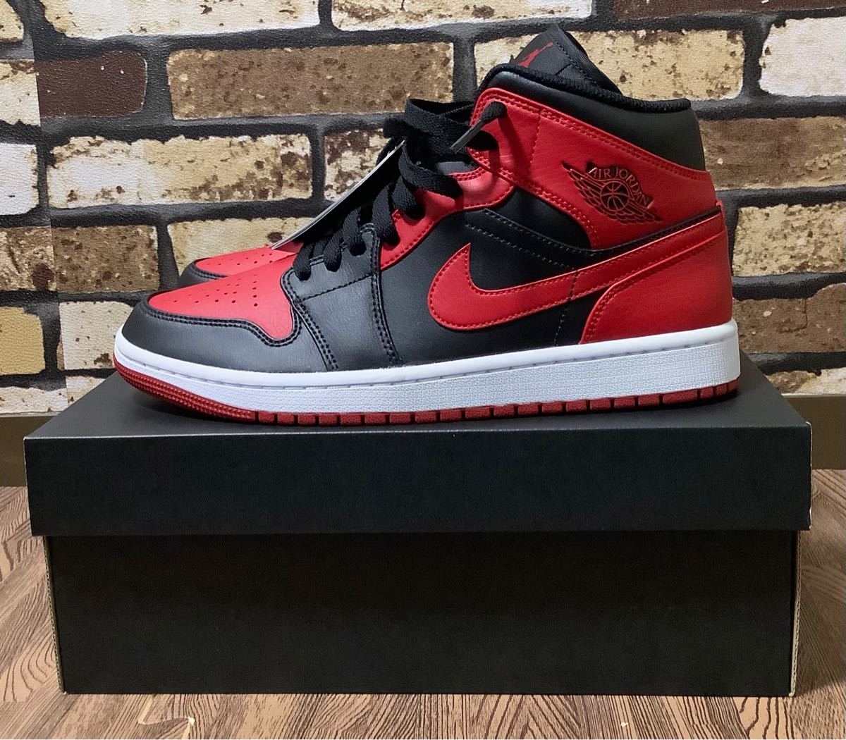 エアジョーダン1 赤黒 ブレッド 26.5cm タグ付き NIKE AIR JORDAN1 MID BRED ナイキ スニーカー