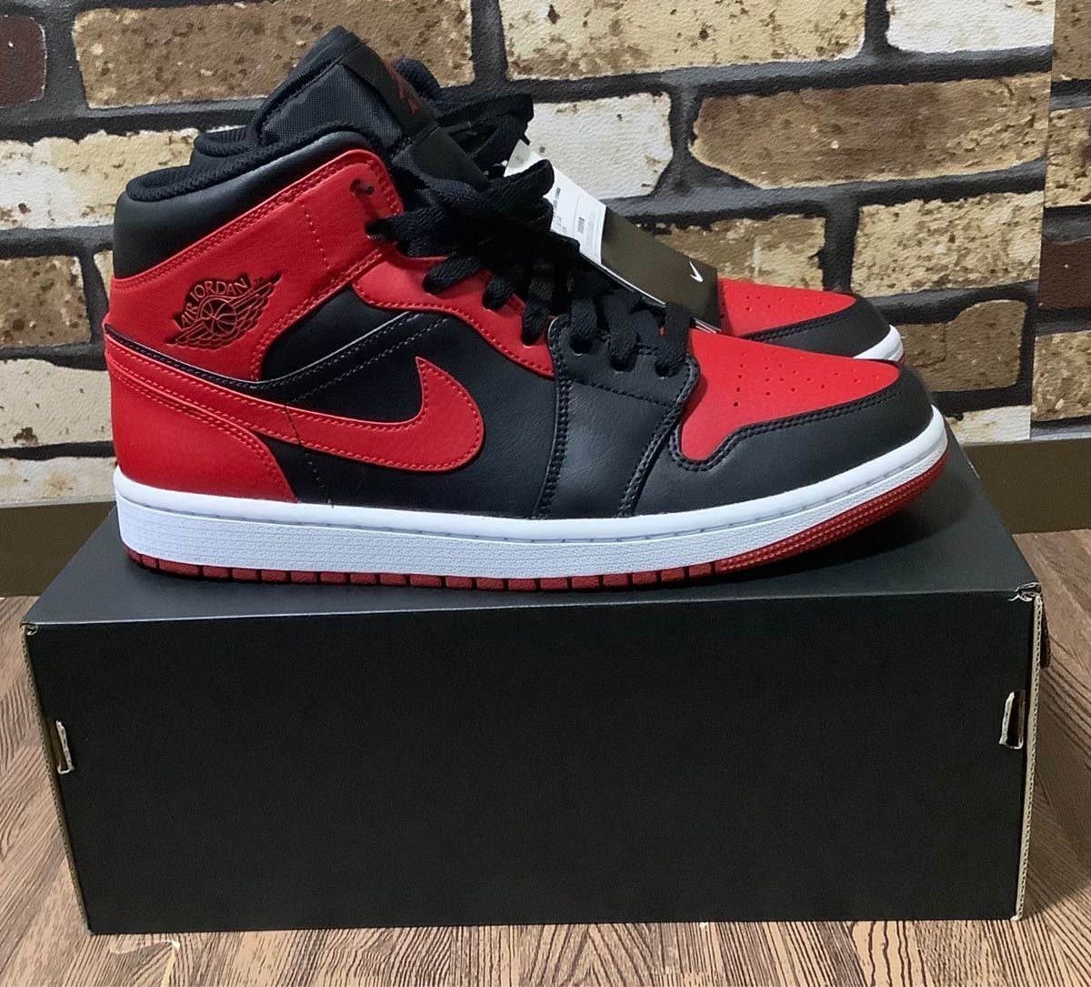 エアジョーダン1 赤黒 ブレッド 26.5cm タグ付き NIKE AIR JORDAN1 MID BRED ナイキ スニーカー