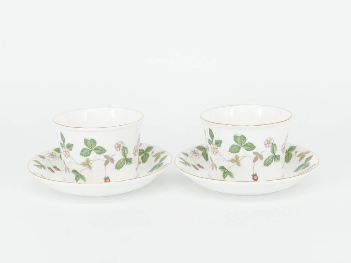 【蔵】ウェッジウッド wedgwood ワイルドストロベリー カップ＆ソーサー 2客セット ティーカップ 苺柄 Y513_画像4