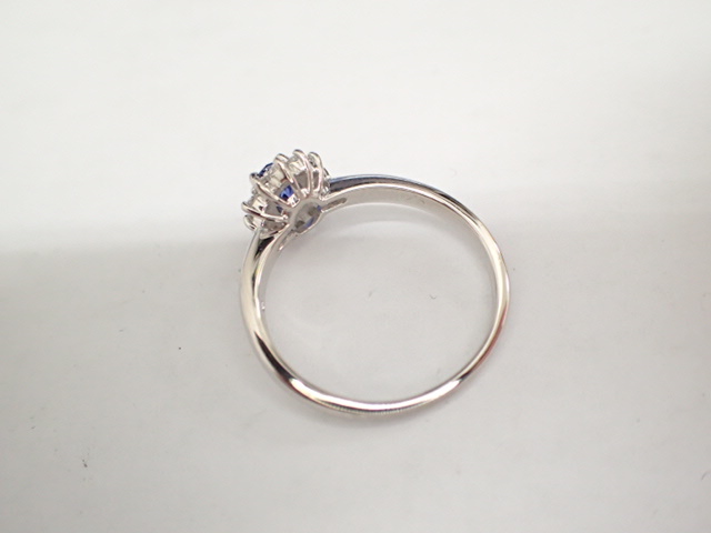  beautiful goods tasaki Tasaki Shinju Pt900 sapphire 0.59ct diamond total 0.21ctte The Yinling g ring 