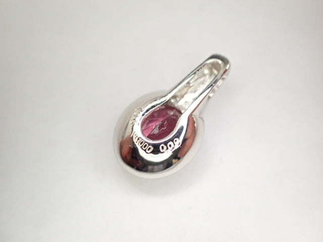 美品 Pt1000 ピンクトルマリン1.95ct ダイヤ計0.09ct デザイン