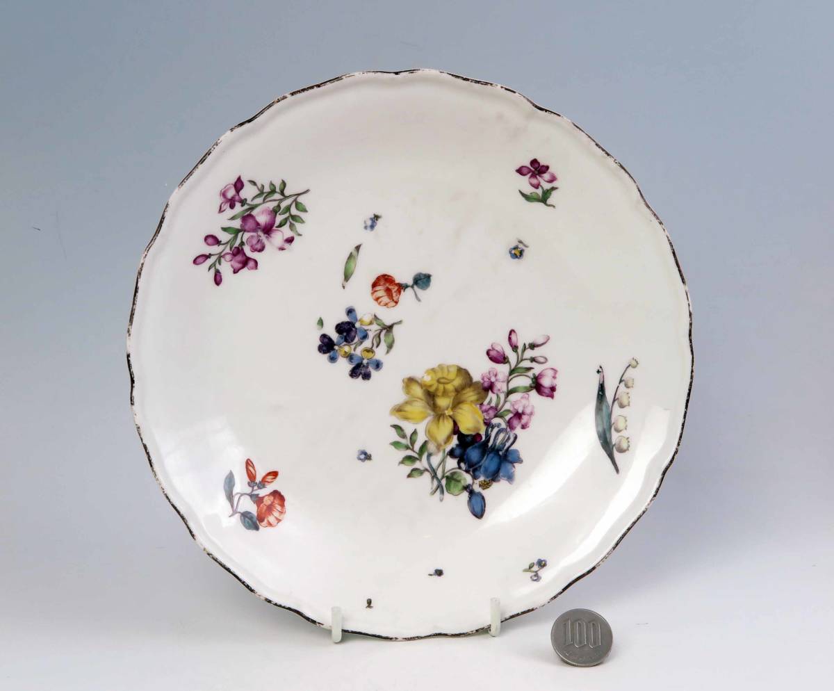 マイセン　　 Old ・ 深　皿　２1cm　　大変な貴重品です。制作年代：1750-63年頃。