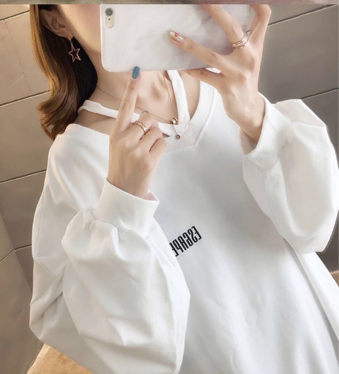 Paypayフリマ ロゴtシャツ レディース 白 春物薄手 トレーナー バックロゴ おしゃれ 大きめ オーバーサイズ 韓国 オルチャン オフショル Paypayフリマ ロゴtシャツ レディース 白 春物薄手 トレーナー バックロゴ おしゃれ 大きめ オーバーサイズ 韓国 オルチャン オフショル