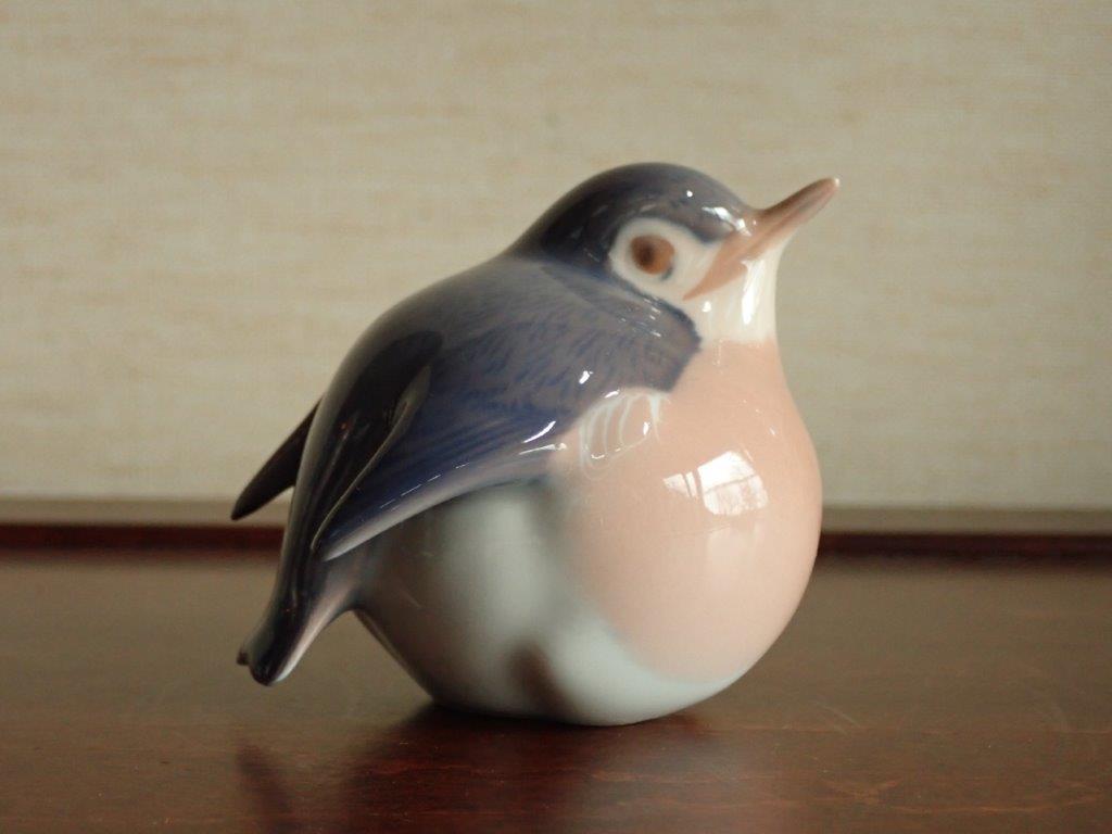 アンティーク　ROYAL COPENHAGEN／陶器フィギュリン置物 検索：ROBIN/小鳥/ことり/コトリ/こまどり/コマドリ