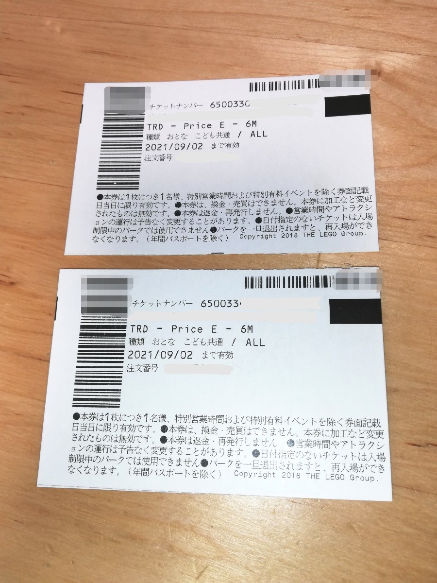 日本一掃 レゴランドチケット おとな2枚 遊園地/テーマパーク