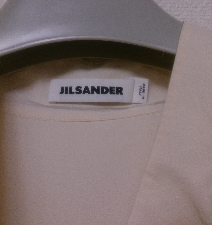 イタリア製★ JIL SANDER ジルサンダー オンワード樫山★長袖 シルクシャツ ★サイズ32★オフホワイト_画像3