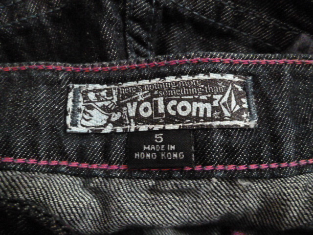 VOLCOM/ Volcom ^ damage processing high waist manner Denim short pants 5^P318