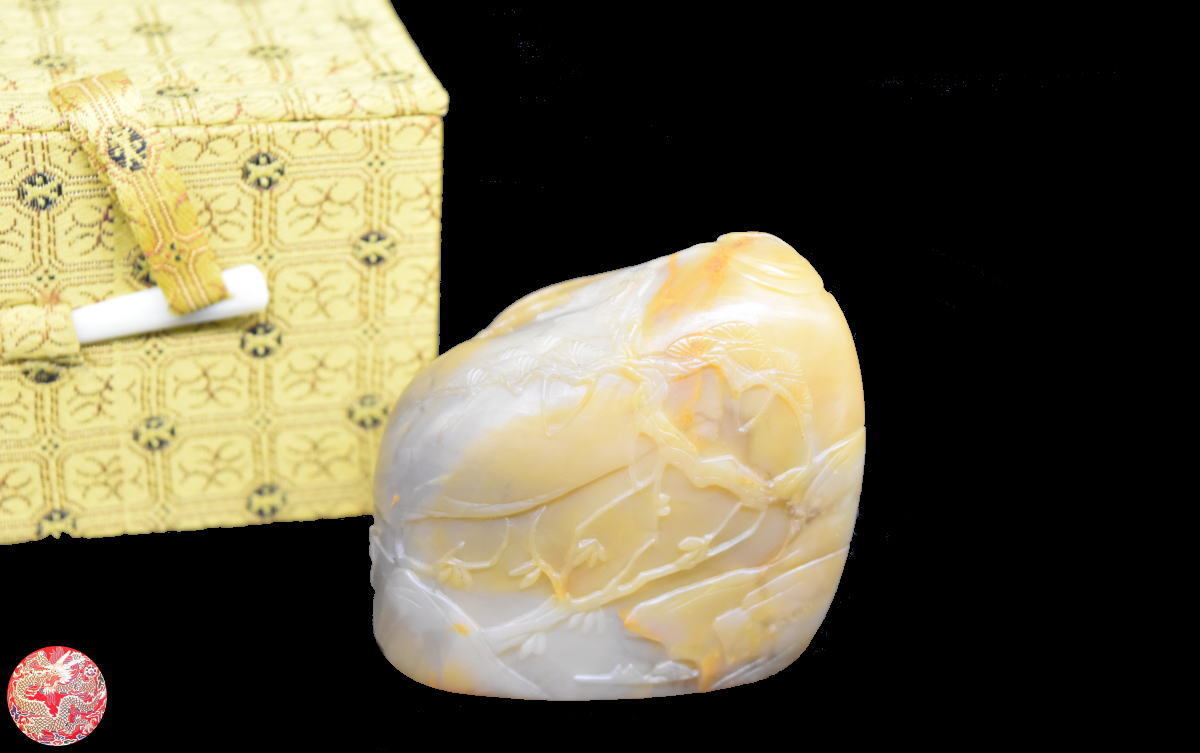 【送料無料】天然 寿山石 Shoushan stone 高山石 高山凍 手彫り 印材