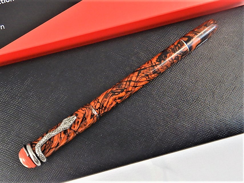  Montblanc rouge enowa-rusa- pen to marble high class fountain pen * genuine article *MONTBLANC Serpent Fountain pen. Made in GERMANY. F