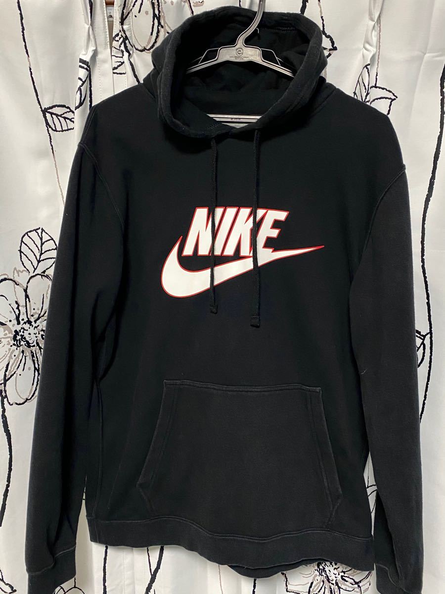 NIKE ナイキ デカロゴ スウェット パーカー ビッグシルエット 黒 XL