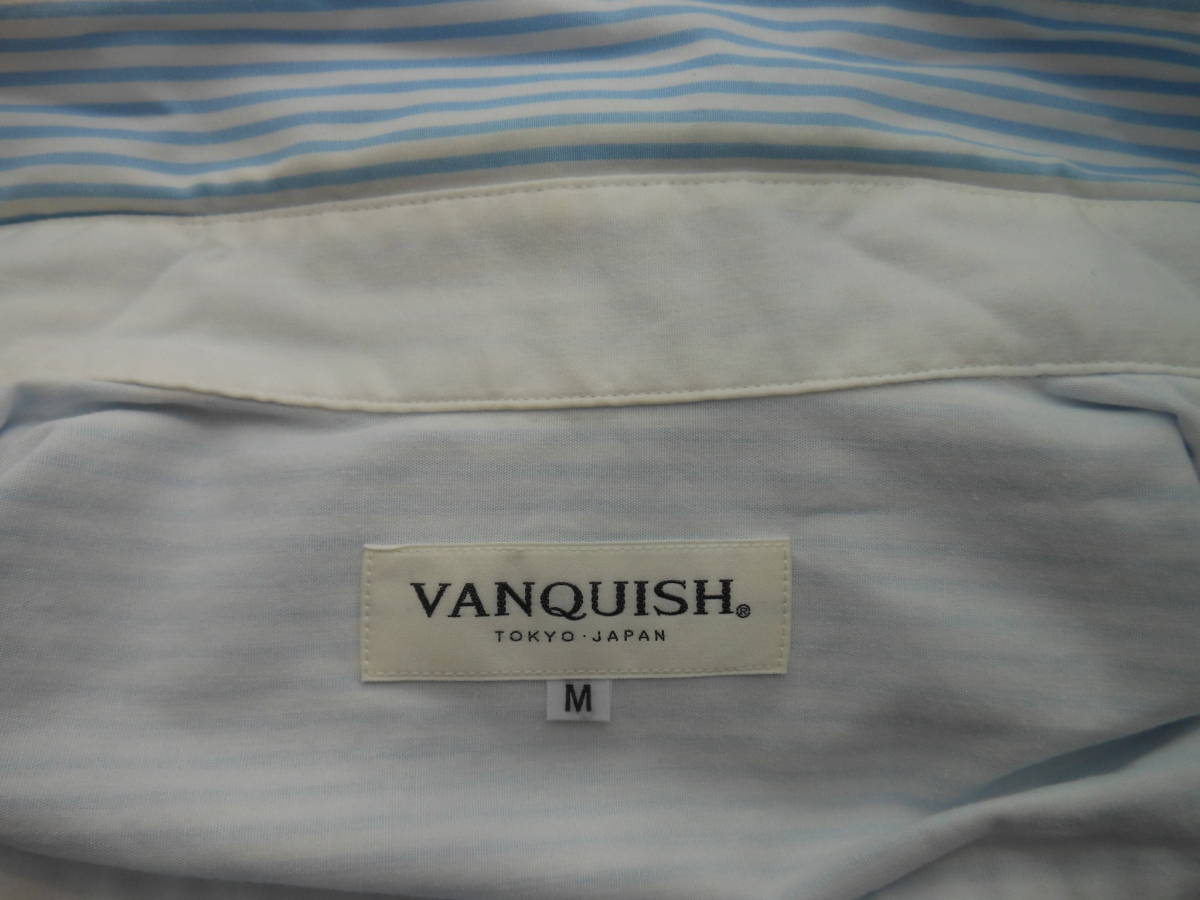 Vanquish ヴァンキッシュ　5分袖ブルーシャツ・リバティーンエイジ　長袖シャツグレーストライプ　M　2枚セット_画像4
