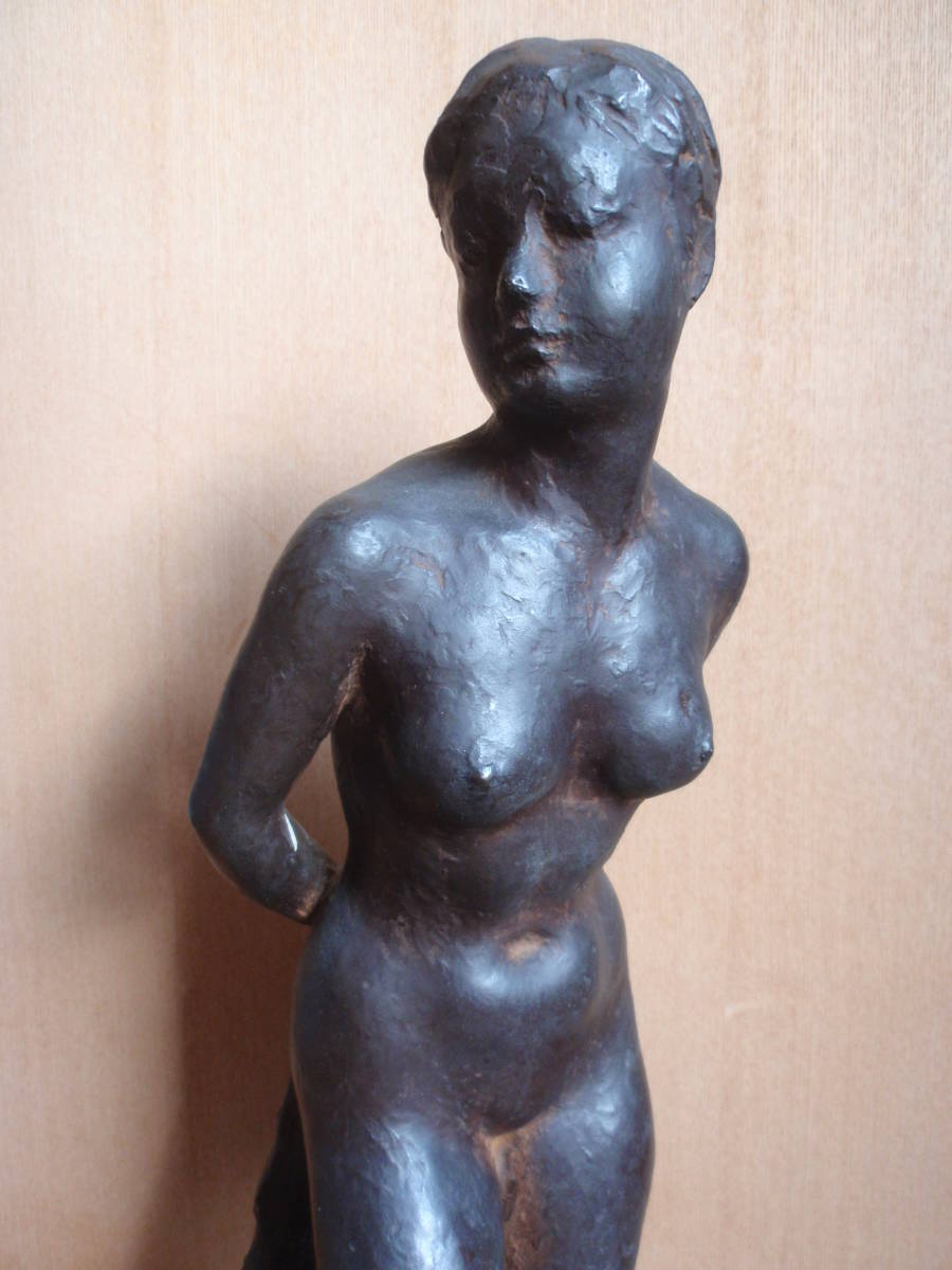 春早割 ブロンズ 抽象的裸婦像 女性像 人物像 置物 重さ約4kg V R3095 