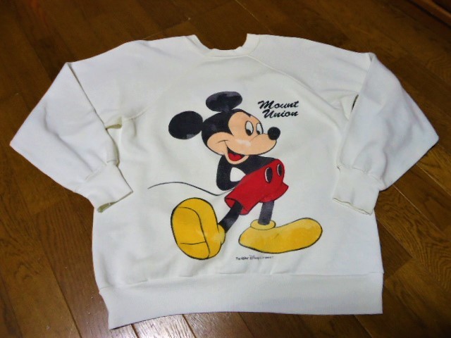 XL/80s/ビンテージ/トリコタグ/チャンピオンChampion×DISNEYディズニー/コラボ/MICKEYミッキーマウス/スウェット/トレーナー/オフホワイト_画像1