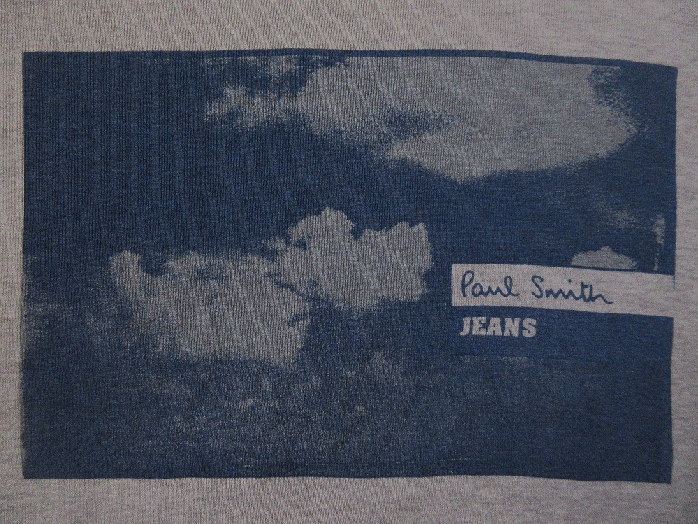 90's Paul Smith JEANS スウェット L ポールスミス ジーンズ 空 青空 白い雲 フォト ロゴ トレーナー カットソー 写真  ボックス ART 芸術