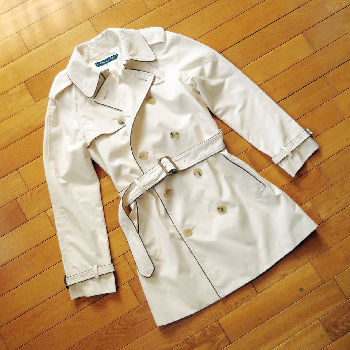 好評 RALPH RALPH LAUREN ラルフローレン ホワイトトレンチコート