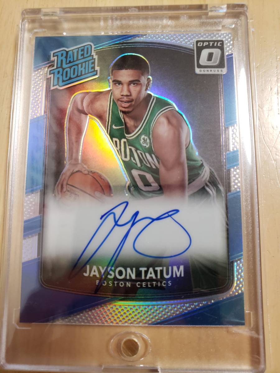 サイン 2017 -18 Panini Donruss Optic Holo Silver JAYSON TATUM RC Auto / ジェイソン テイタム Autograph Refractor Boston Celtics_画像9