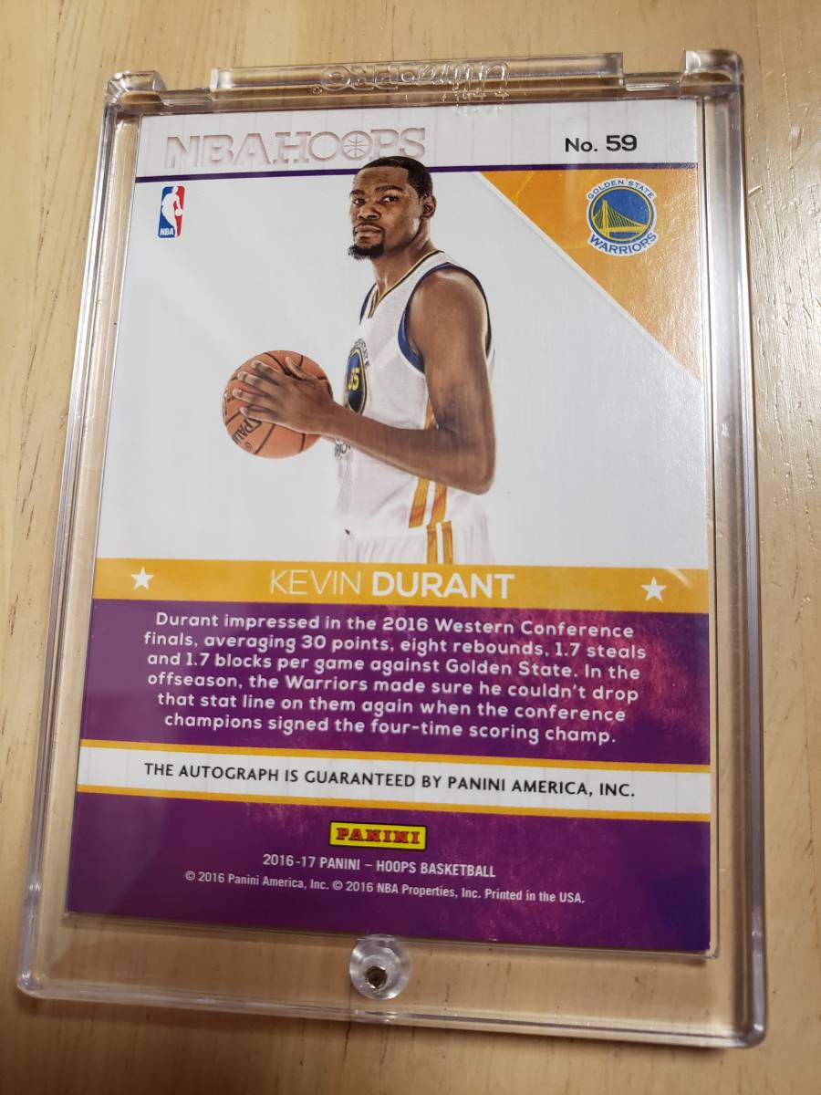 サイン 2016 -17 Panini Hoops KEVIN DURANT Auto / ケビン デュラント Autograph Hot Signatures GSW_画像7