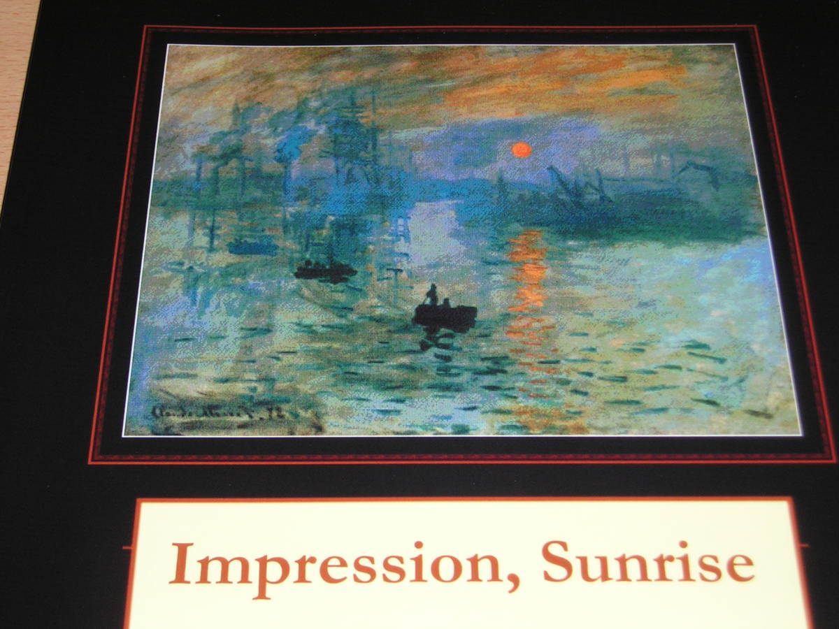 洋書・クロスステッチ・Claude MONET・ クロードモネの名画のチャートデザイン・印象・日の出 Impression Sunrise_画像2