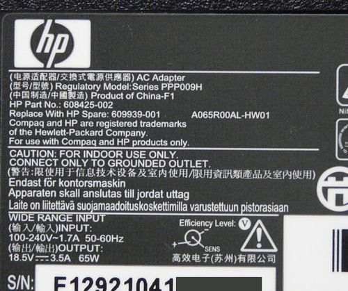 HP/Compaq/ACアダプタ/PPP009H /18.5V/3.5A/65W/PPP009L-E/PPP009L_画像2