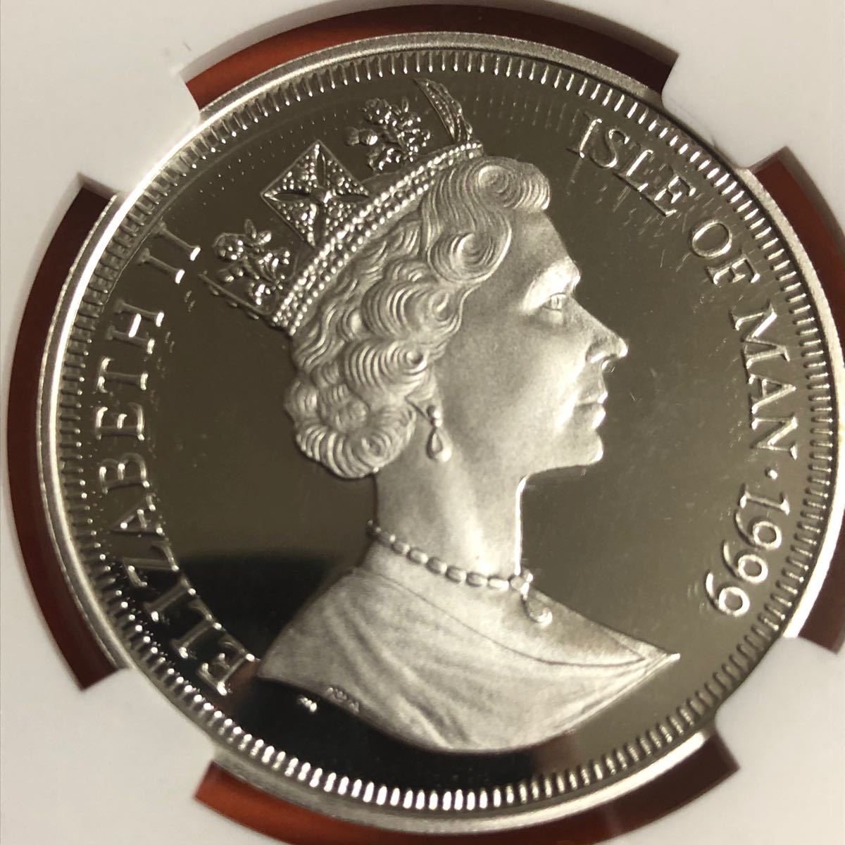 Paypayフリマ Ngc鑑定 レア 1999年 南極探検 マン島 クラウン 大型銀貨 イギリス