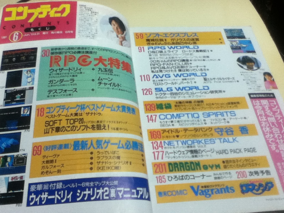 ゲーム雑誌 コンプティーク 1987年6月号 特集 保存版必勝法講座付 RPG特集 付録無し B